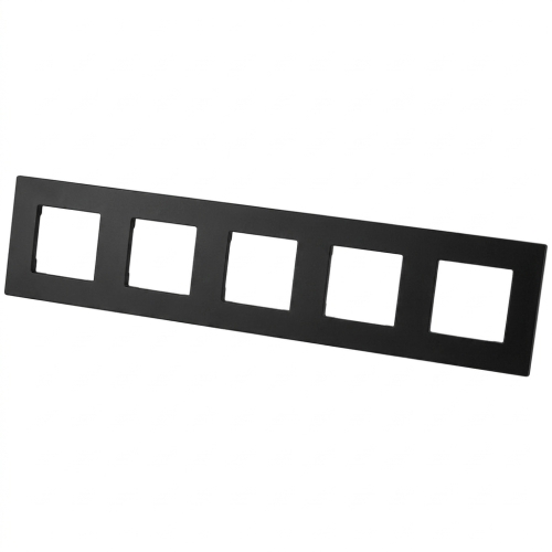 Matter Glas-Fünffachrahmen Schwarz Vertikal Horizontal Für Module MIUUN