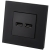Doppelte USB-Ladesteckdose 3.1A Schwarz Set Mit Mattem Glasrahmen MIUUN