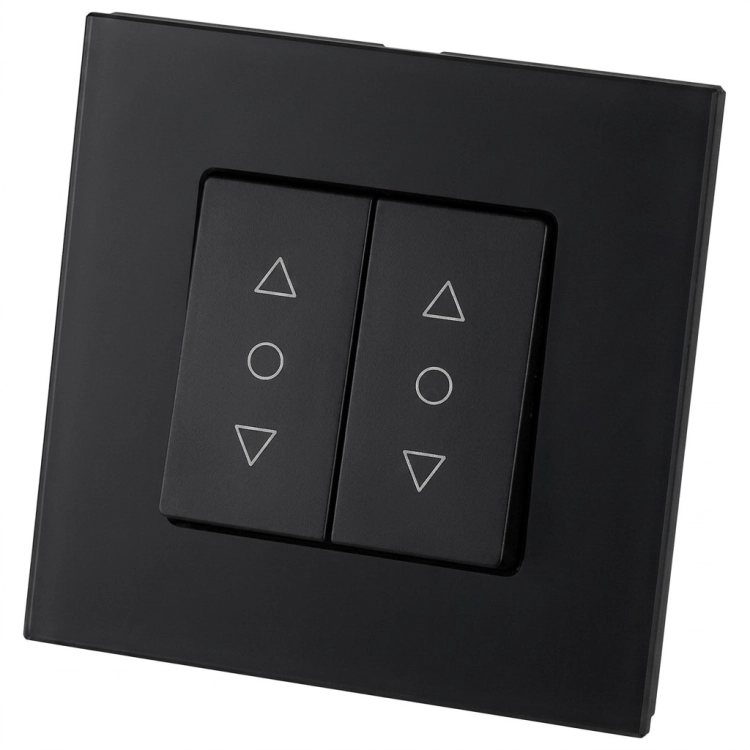 Rollladenschalter Doppelt Mit Haltefunktion Glas Matt Schwarz MIUUN