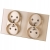Doppelte Glas-Doppelsteckdose Gold Set Rahmen Und 2 X Steckdose