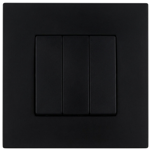 Monostabiler Dreifachschalter Glatt Aus Glas Matt Schwarz MIUUN