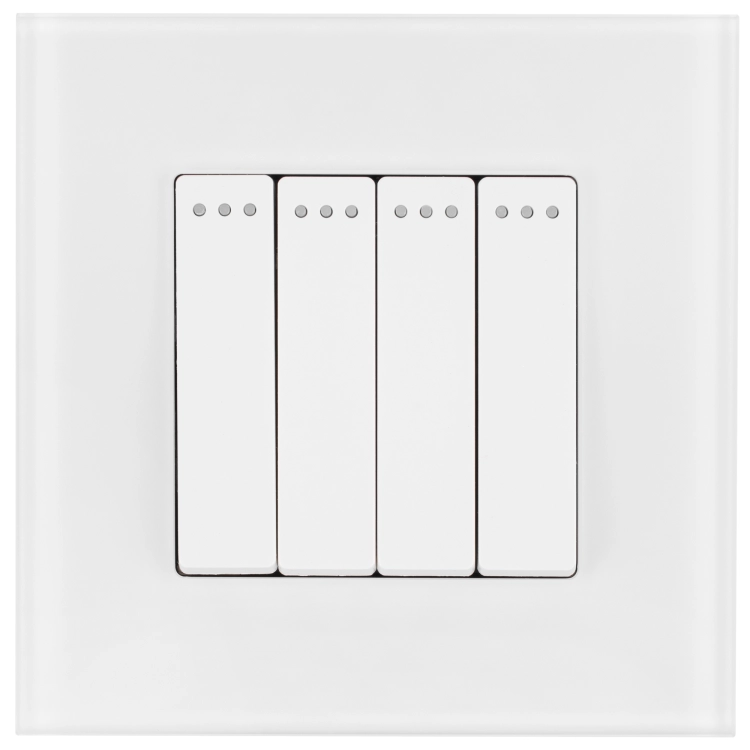 Schalter Vierfachschalter Klassisch Aus Glas Matt Weiß MIUUN