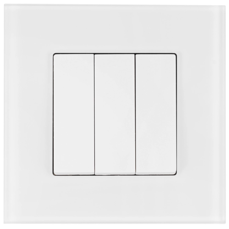 Monostabiler Dreifachschalter Glatt Aus Glas Matt Weiß MIUUN