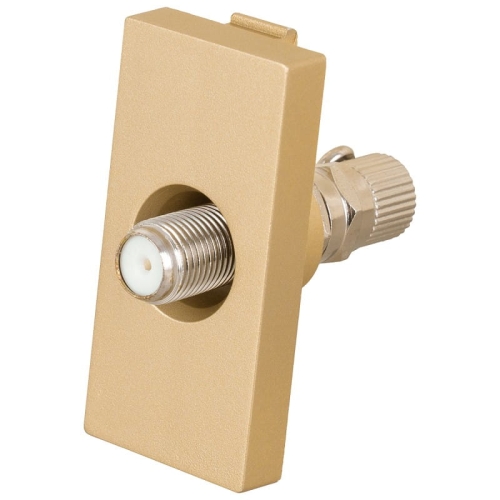 Modul SAT-Antennendose Typ F Mit Gewinde Gold Für Rahmen