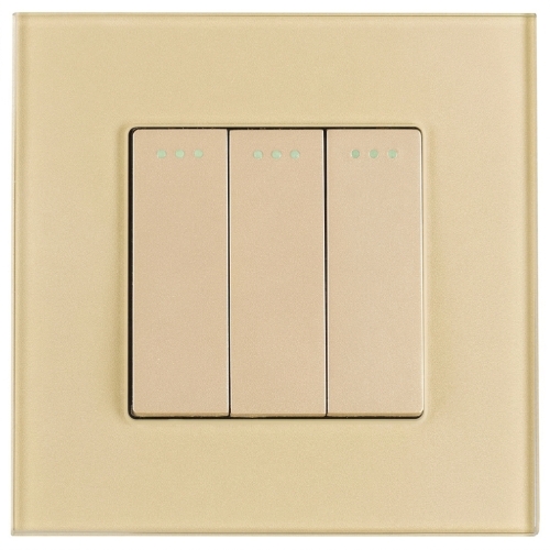 Klassischer Dreifachschalter Aus Glas Matt Gold MIUUN