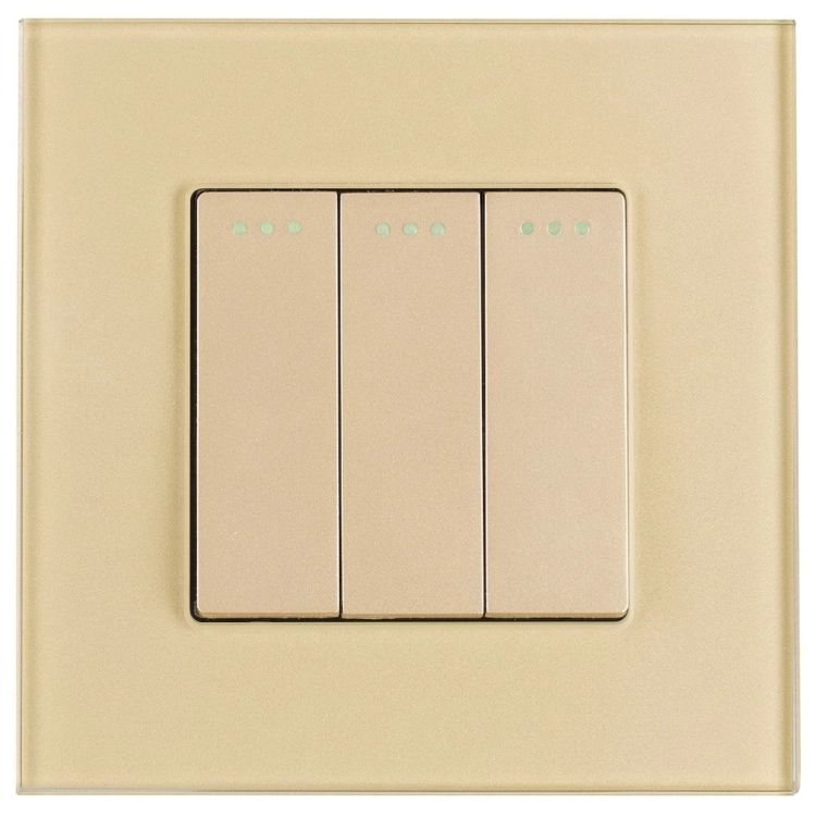 Klassischer Dreifachschalter Aus Glas Matt Gold MIUUN