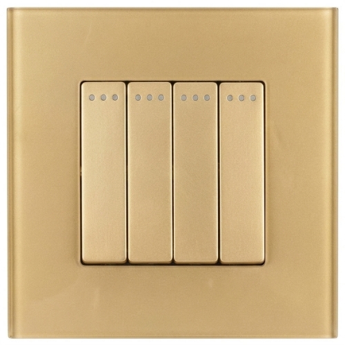 Schalter Vierfach-Wechselschalter Aus Glas Matt Gold MIUUN