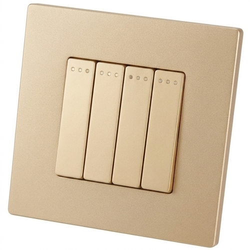 Schalter Vierfach-Wechselschalter Aus Glas Matt Gold MIUUN