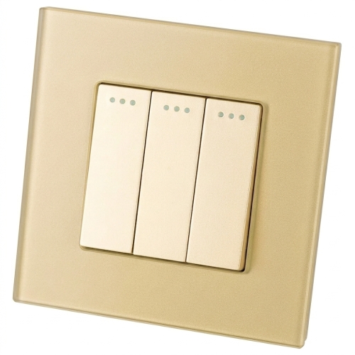 Schalter Dreifach-Wechselschalter Aus Glas Matt Gold MIUUN