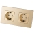 Doppelsteckdose Aus Mattem Glas Schuko Gold Und Doppelrahmen 2 X Steckdose