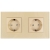 Doppelsteckdose Aus Mattem Glas Schuko Gold Und Doppelrahmen 2 X Steckdose