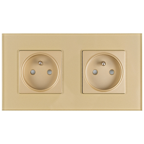 Doppelsteckdose Aus Mattem Glas Gold Und Doppelrahmen 2 X Steckdose MIUUN