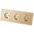 Dreifachsteckdose Aus Mattem Glas Gold Schuko Dreifachrahmen Und 3 X Steckdose