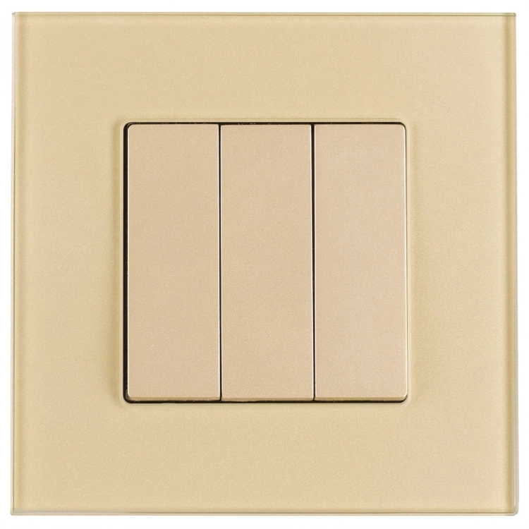Monostabiler Schalter Dreifach Glatt Aus Mattem Glas Gold MIUUN