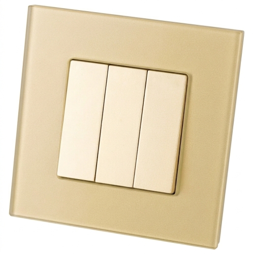 Monostabiler Schalter Dreifach Glatt Aus Mattem Glas Gold MIUUN
