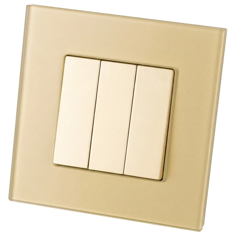 Monostabiler Schalter Dreifach Glatt Aus Mattem Glas Gold MIUUN