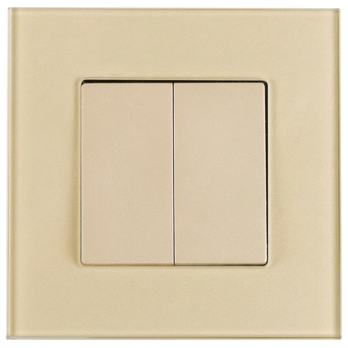 Monostabiler Schalter Doppelt Glatt Aus Mattem Glas Gold MIUUN