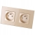 Glas-Doppelsteckdose Gold Set Doppelrahmen Und 2 X Steckdose
