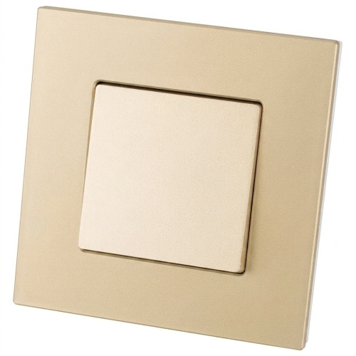 Schalter Einfach-Wechselschalter Glatt Glas Matt Gold MIUUN