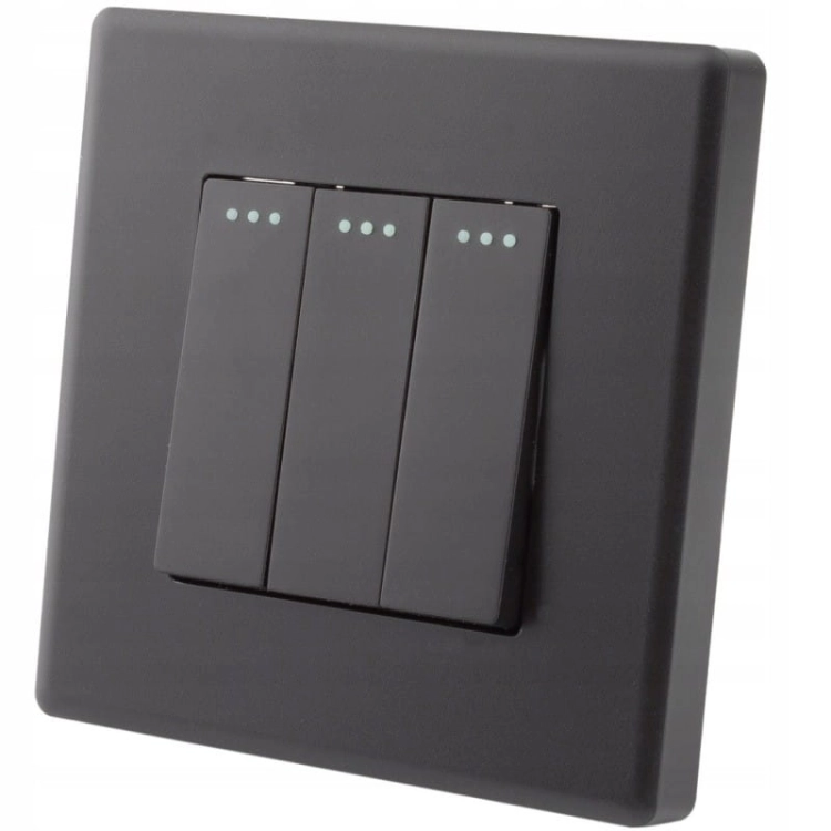 Dreifacher Wandschalter Schwarz Set Mit PVC-Rahmen MIUUN
