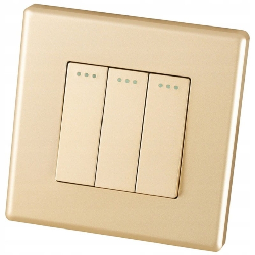 Schalter Dreifach Klassisch Gold Set Mit PVC-Rahmen