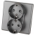 Doppelsteckdose Schuko Grau Mit Schutzkontakt Ohne Erdungsstift Set Mit Rahmen PVC