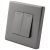 Doppel-Wechselschalter Grau Set Mit PVC-Rahmen