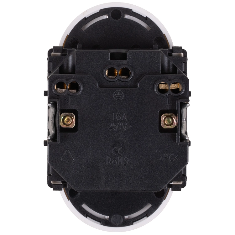 Doppelsteckdose Glas Glänzend Mit Erdungsstift Und Erdung Weiß MIUUN