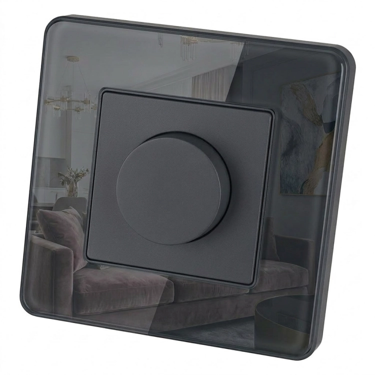 Drehdimmer Für Licht Glas Hochglanz Grau MIUUN