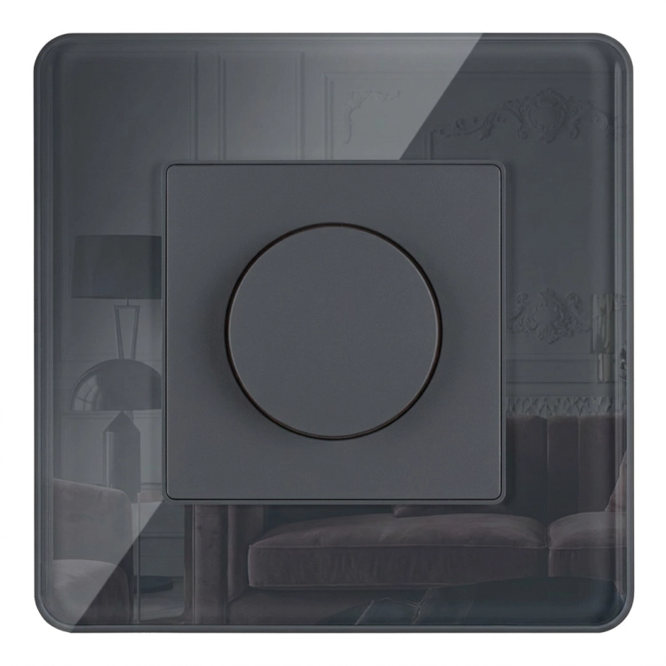 Drehdimmer Für Licht Glas Hochglanz Grau MIUUN