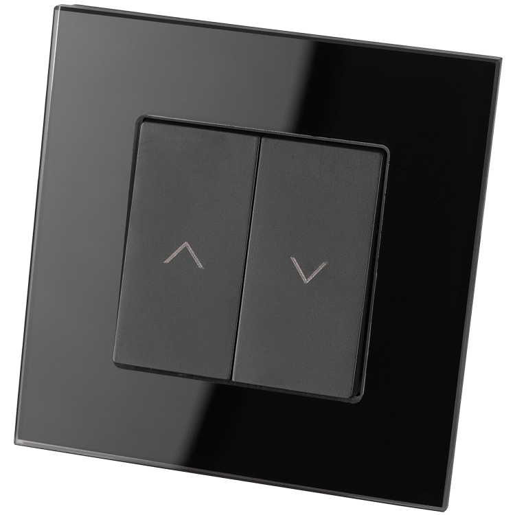 Rollladenschalter Für Rollläden Jalousien Rückstellend Glatt Glas Schwarz MIUUN