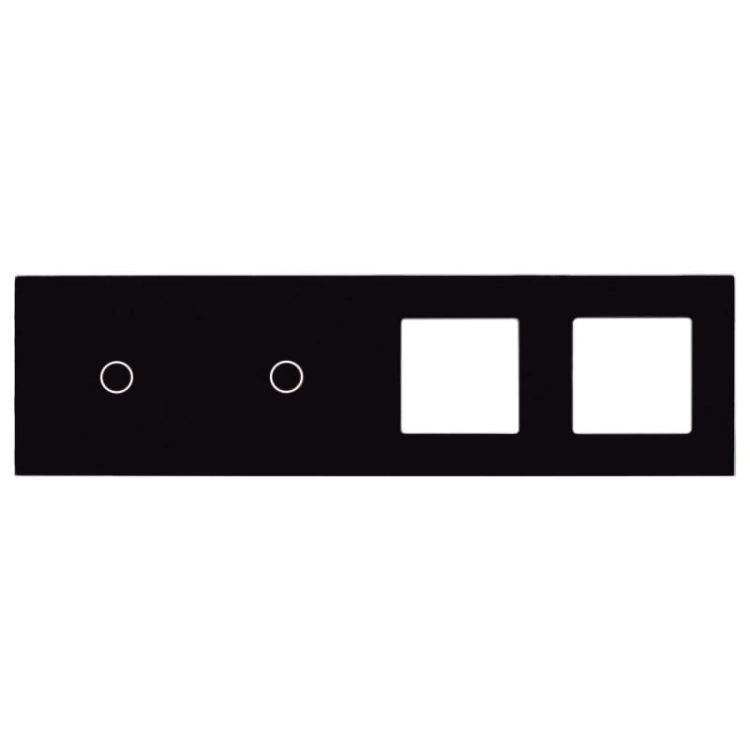 Rahmen Touch-Panel Vierfach 1+1+S+S Glas Schwarz