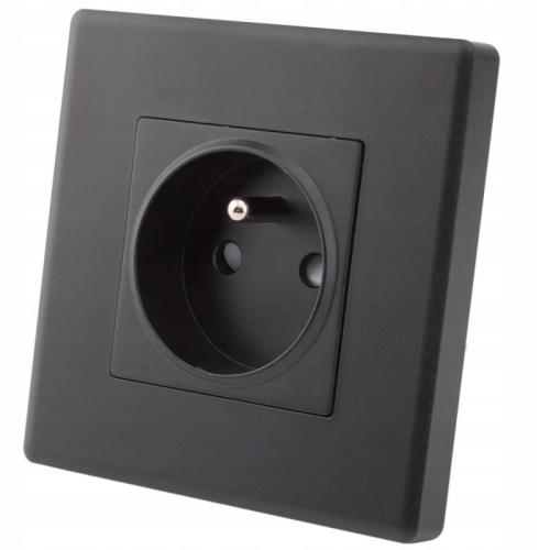 Steckdose Schwarz Mit Erdungsstift Erdung Set Mit Rahmen PVC