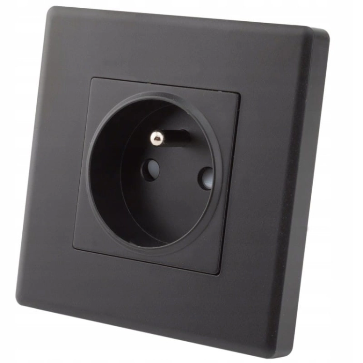 Steckdose Schwarz Mit Erdungsstift Erdung Set Mit Rahmen PVC