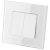 Doppelter Wechselschalter Glatt Glas Weiß MIUUN