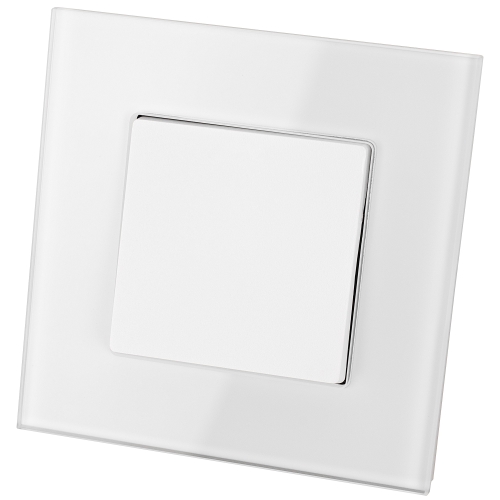 Monostabiler Tastender Schalter Einfach Glatt Glas Weiß MIUUN