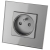 Steckdose Einfach Mit Erdungsstift Glas Grau