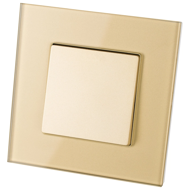 Schalter Einfach-Kreuzschalter Glatt Glas Gold MIUUN