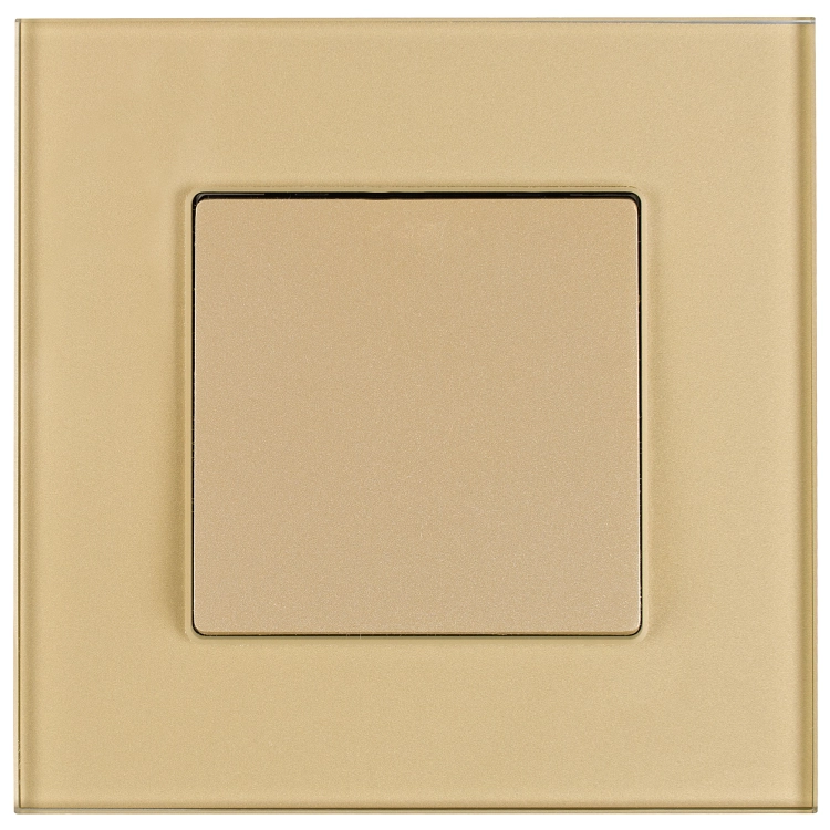 Schalter Einfach-Kreuzschalter Glatt Glas Gold MIUUN