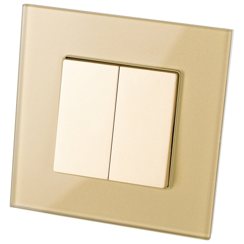Schalter Doppel Klassisch Glatt Glas Gold MIUUN