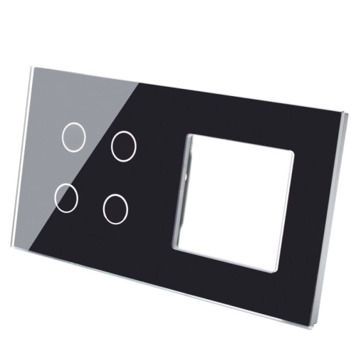 Rahmen Touchpanel Doppelt 4+S Glas Schwarz