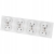Vierfach-Steckdose Weiß Erdungsstift Set PVC-Vierfachrahmen 4 X Doppelsteckdose