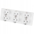 Schuko-Dreifachsteckdose Weiß PVC-Dreifachrahmen Und 3 X Steckdose