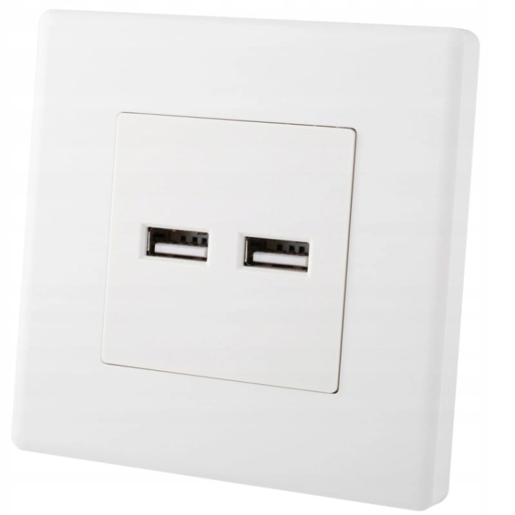 Steckdose Weiß Doppel-USB-Ladesteckdose 3.1A Typ A+A Set Mit PVC-Rahmen