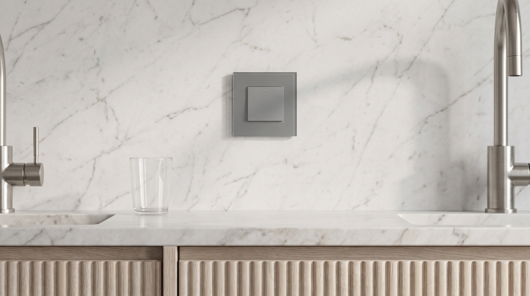 Ausschalter Schalter Kreuzschalter Einzel Glas Grau