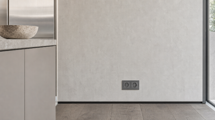 Doppelsteckdose Glas Schuko Grau Doppelrahmen Und 2 X Steckdose