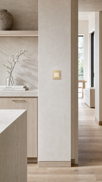 Lichtschalter Dreifach Glas Gold