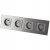 Vierfach-Steckdose Glas Grau Set Vierfachrahmen 4 X Einzelsteckdose