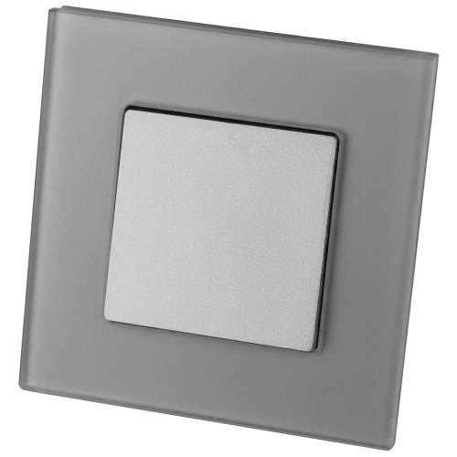 Klassischer glatter Einzel-Lichtschalter Glas matt grau MIUUN