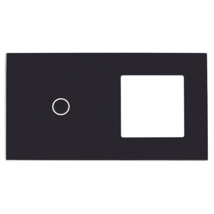 Rahmen Touchpanel Doppelt 1+S Glas Schwarz